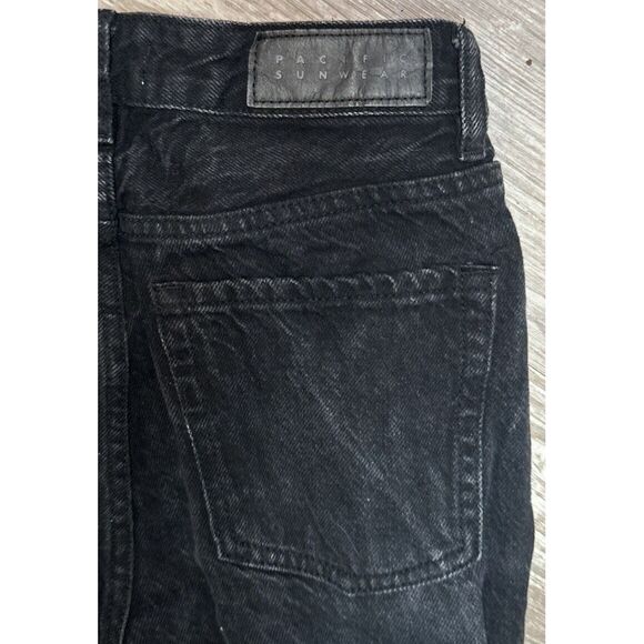 Pacsun Size 26 90s Boyfriend Cotton Distressed Black High Rise Bootcut - Picture 7 of 13